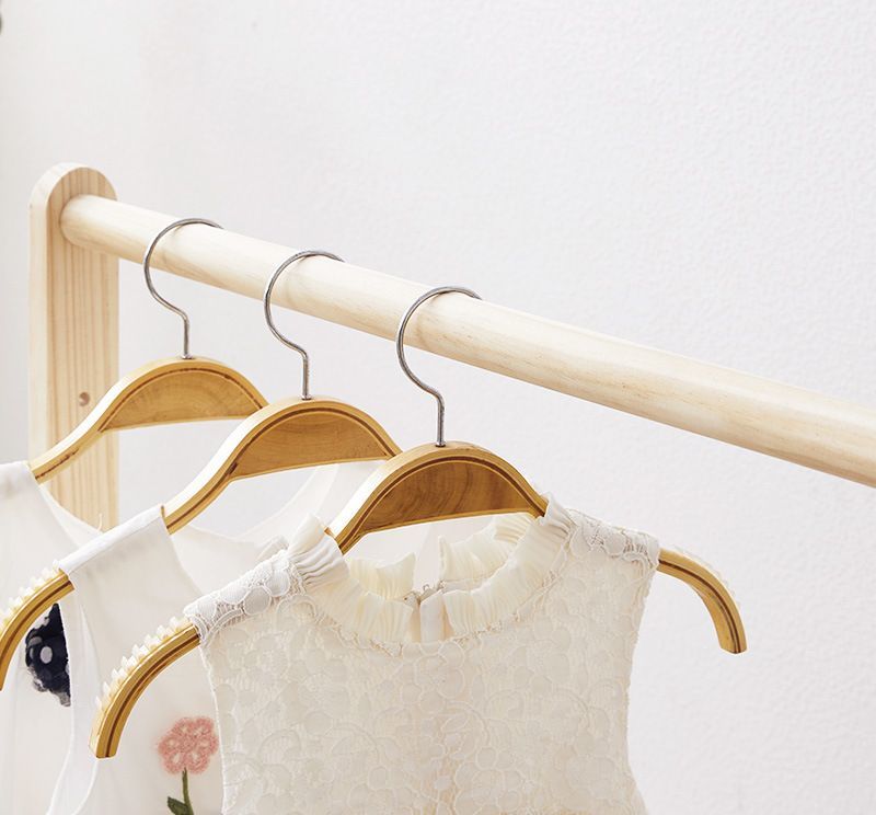 t ハンガーラック キッズ 子供 ハンガー掛け 洋服ラック 洋服掛け 収納ラック クローゼット 洋服 収納 衣類 子供服 子供部屋 木製 おしゃれ シンプル 高さ調節可能 [2]