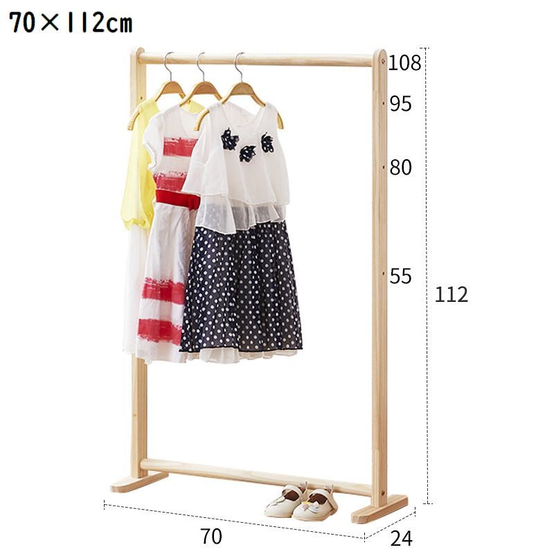 t ハンガーラック キッズ 子供 ハンガー掛け 洋服ラック 洋服掛け 収納ラック クローゼット 洋服 収納 衣類 子供服 子供部屋 木製 おしゃれ シンプル 高さ調節可能 [3]