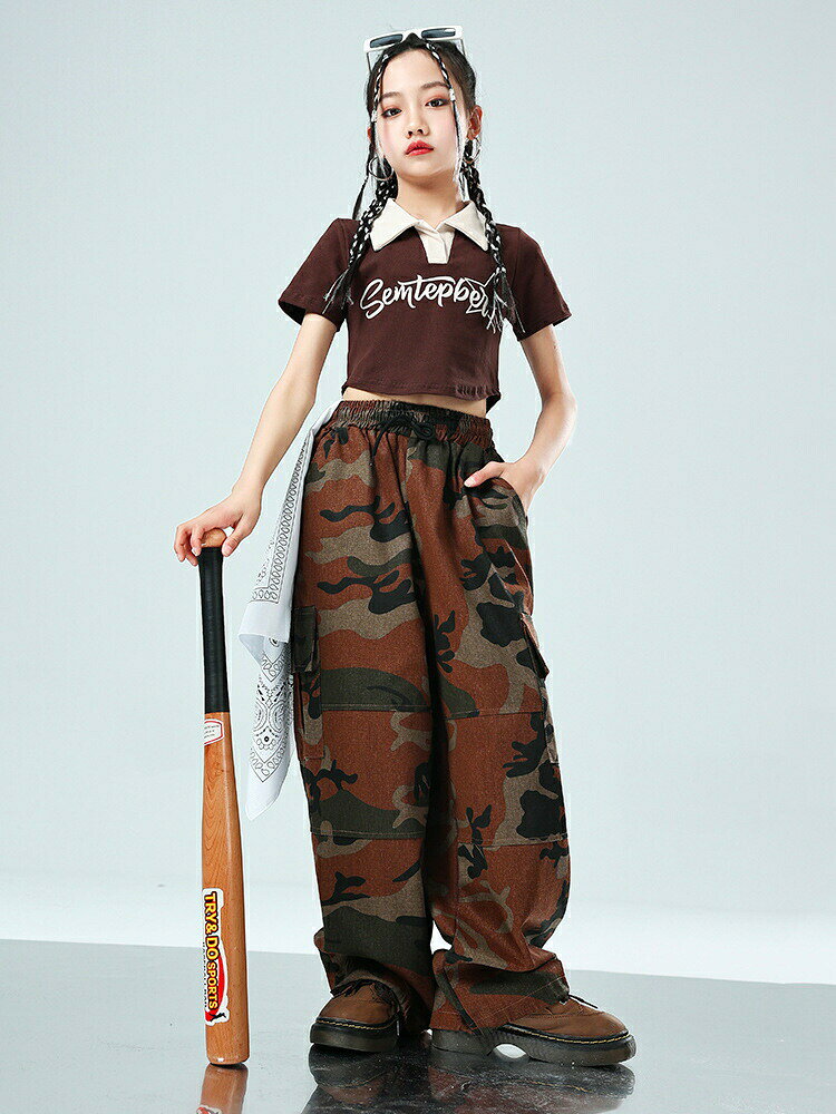 キッズダンス衣装 セットアップ カモフラージュ柄 迷彩 韓国 女の子 男の子 カジュ...