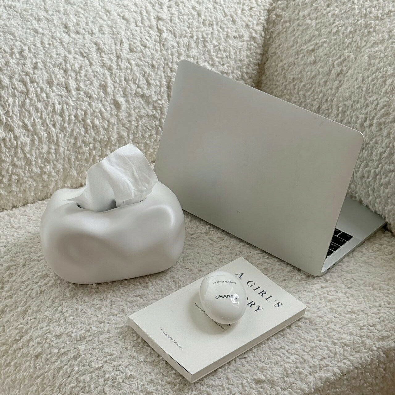 ティッシュケース かわいい ティッシュ ケース シルバー 北欧 ティッシュボックス おしゃれ セラミック シンプル 韓国インテリア 雑貨 ティッシュボックスケース [3]