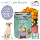 Terra Canis テラカニス グレインフリー ウサギ うさぎとズッキーニ アプリコット&ルリジサ 400gx6個 2400g ドッグフード 缶詰 ウェットフード コンプリート食 無添加 ヒューマングレード 人間用食材 ドイツ