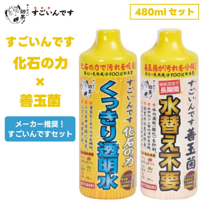 寿工芸 コトブキ コトブキ工芸 すごいんです 化石の力 善玉菌 480ml セット 水質調整剤 水槽立ち上げ 水質安定 アクアリウム 水換え ろ過槽 掃除 腐敗 酸化 抑制 フン うんち 汚れ 分解 悪臭 消臭