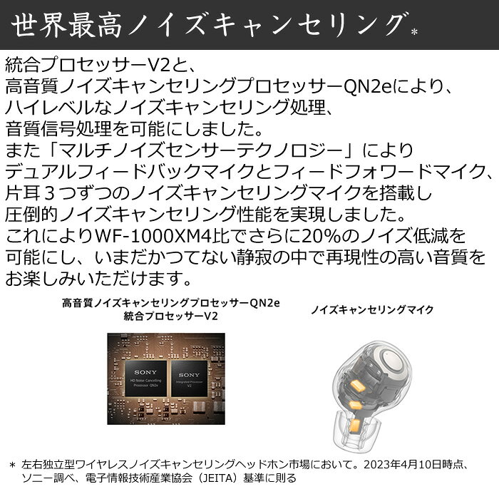 ソニー ワイヤレスノイズキャンセリングステレオヘッドセット ワイヤレスイヤホン WF-1000XM5-S プラチナシルバー SONY ワイヤレス イヤホン ノイズキャンセリング Bluetooth ヘッドセット 骨伝導 風ノイズ低減 防滴 片耳操作【送料無料】【KK9N0D18P】 akindo-10196223 安心家電販売 PCあきんど サンプル画像2