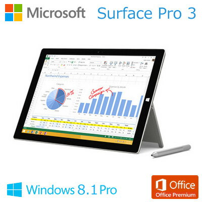 マイクロソフト Windows タブレット 12インチ Surface Pro 3 128GB／i5 サーフェイス プロ Office Premium MQ2-00017 【送料無料】
