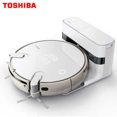 【キャッシュレス5％還元店】東芝 ロボット掃除機 トルネオロボ スマートカメラ機能搭載モデル ダストステーション付き VC-RCX1-W グランホワイト 【送料無料】【KK9N0D18P】