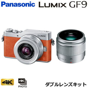 パナソニック ミラーレス一眼カメラ ルミックス LUMIX Gシリーズ DC-GF9 ダブルレンズキット DC-GF9W-D オレンジ【送料無料】【KK9N0D18P】