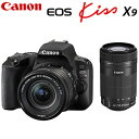 【即納】キヤノン デジタル一眼レフカメラ EOS Kiss X9 ダブルズームキット ブラック EOSKISSX9BK-WKIT CANON【送料無料】【KK9N0D18P】