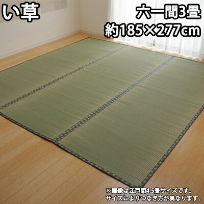 イケヒコ 純国産 い草 上敷き カーペット 双目織 『松』 六一間3畳（約185×277cm） 1113363【送料無料】【KK9N0D18P】