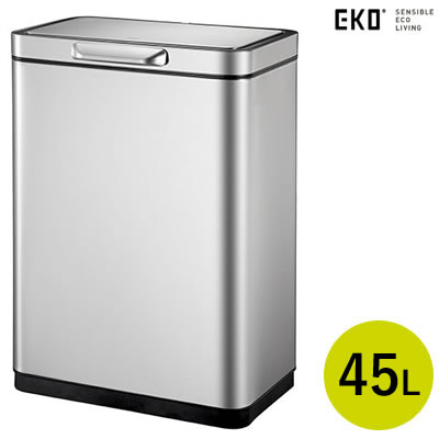 正規販売店 EKO 45L タッチバー式ゴミ箱 イータッチエレクトリックタッチビン EK9180RMT-45L シルバー