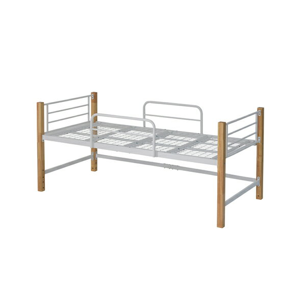 JKプラン パイプベッド シングル ハイタイプ ベッド下収納 IRI-1041-WHNA ホワイト×ナチュラル【送料無..