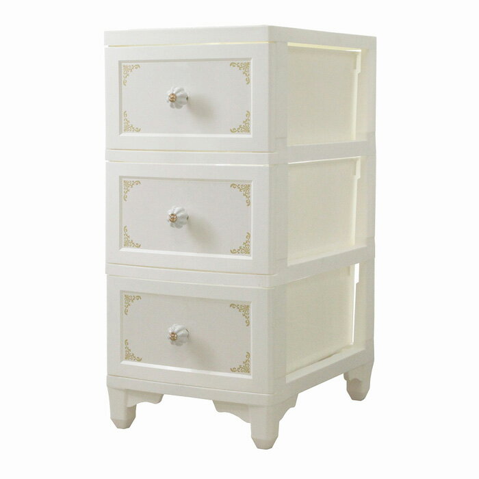 Lilou de coco ドレスチェンジチェスト 3段 パールホワイト DPC-03-PW アイ・エル・シー【送料無料】【..