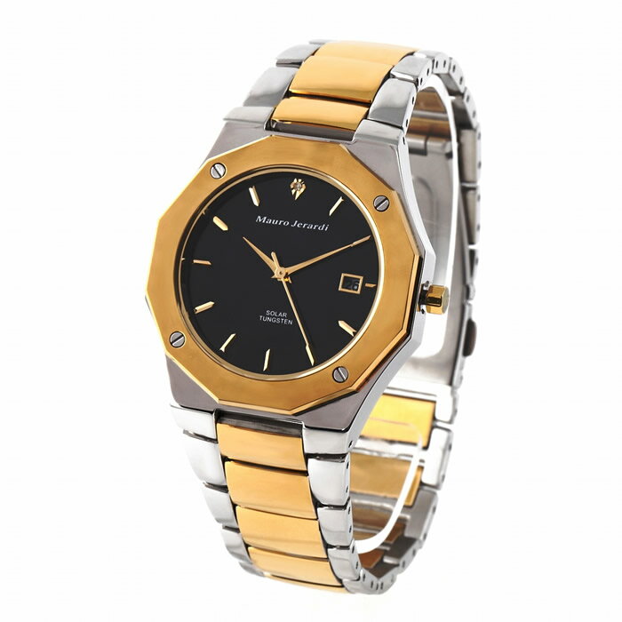 【最大2500円OFFクーポン配布中!5月29日10時まで】マウロジェラルディ 腕時計 ソーラー 1Pダイヤ タングステン カレンダー MJ032-1【送料無料】【KK9N0D18P】