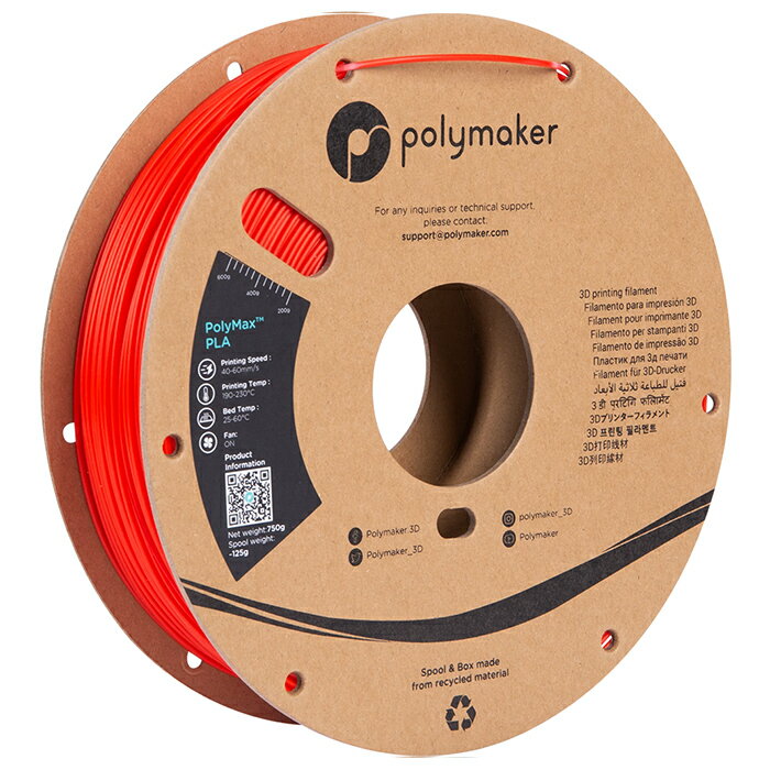 Polymaker PolyMax PLA ե (1.75mm, 0.75kg) Red å 3Dץ󥿡 PA06004 ݥ᡼̵ۡKK9N0D18P