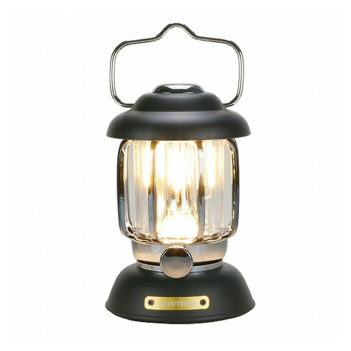 WINTECH キャンピングLEDランタン 充電池式 KCL-335R ブラックキャンプ 充電式 充電式ランタン アウト..