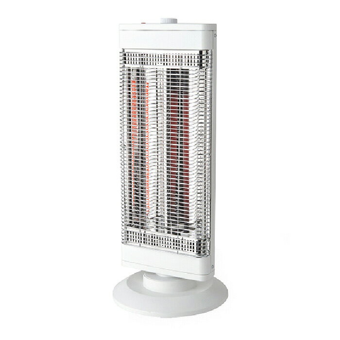 ■速暖カーボンヒーター＋ポカポカ遠赤シーズヒーターのハイブリッド。■400W/600W/1000W 3段階切替えでかしこく節電■製品サイズ：W27.3×D27.3×H65.1cm。■重量：約3.0kg。■定格電圧：AC100V。■定格周波数：50/60Hz。■消費電力：強：1000W/中：600W/弱：400W。■発熱体：カーボンヒーター400W×1/シーズヒーター600W×1。■安全装置：温度過昇防止装置/温度ヒューズ/転倒オフスイッチ。■電源コード長：約1.6m。■機能：強中弱3段階切替/左右自動首振り/転倒時自動オフ。商品の特長・仕様に関する詳細はメーカーホームページでもご覧頂けます。ユアサプライムス 電気暖房 二灯管三段階切替電気ストーブ YKT-CS1000E-W ホワイト YUASA 速暖 遠赤外線 自動首振り機能 カーボンヒーター シーズヒーター コンパクト スリム おしゃれ■送料区分：120サイズ