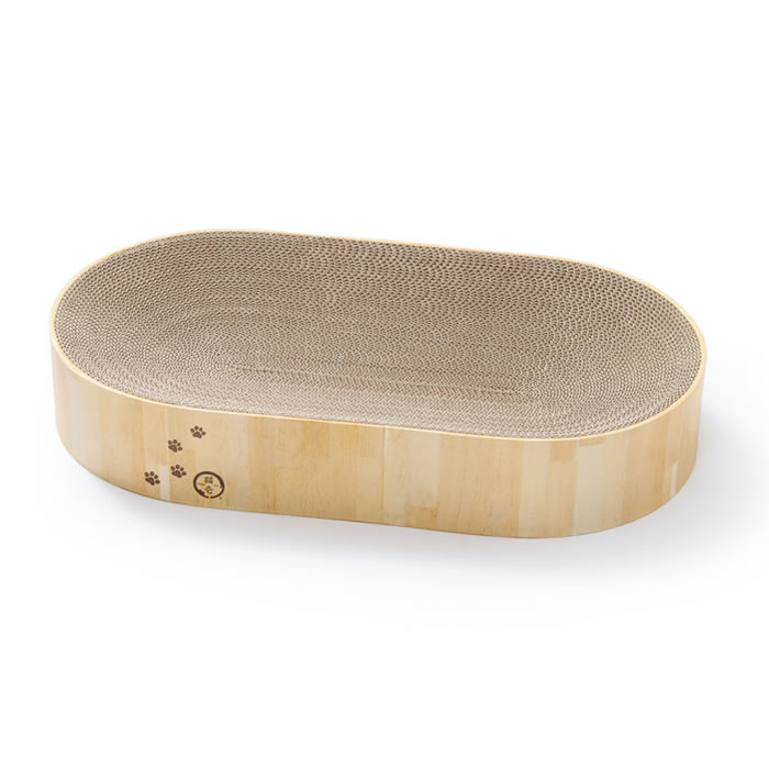 猫壱 バリバリボウルXL オーバル NE-4582725980431 ライトブラウン 犬猫用品【送料無料】【KK9N0D18P】