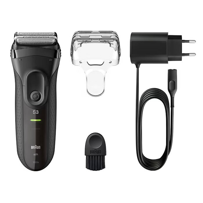 ブラウン メンズシェーバー シリーズ3 充電式シェーバー 3020S-B ブラック BRAUN 男性用 まるごと水洗い 電気シェーバー 髭剃り【送料無料】【KK9N0D18P】