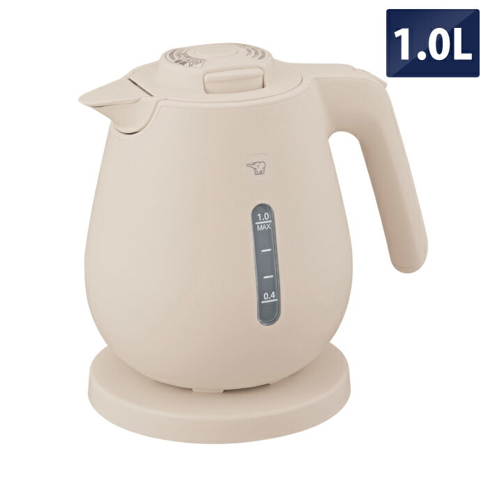 象印 電気ケトル 1.0L 転倒湯もれ防止 蒸気セーブ CK-DC10-CM ライトベージュ 本体二重構造 自動電源オ..