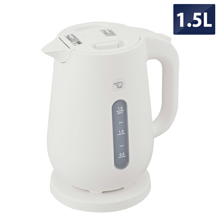 象印 電気ケトル 1.5L 大容量 転倒湯もれ防止 蒸気セーブ CK-VB15-WA ホワイト 本体二重構造 自動電源..