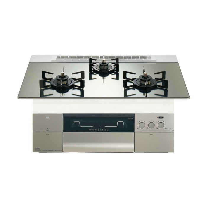 ノーリツ 都市ガス用 75cm天板ビルトインコンロ PROGRE FLAT プラチナシルバー N3S23PWASKSTEC-13A【送料無料】【KK9N0D18P】