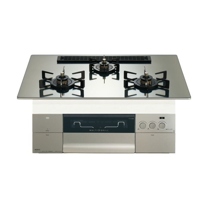 ノーリツ プロパンガス用 75cm天板ビルトインコンロ PROGRE S・FLAT プラチナシルバー N3S25PWASKSTEC-LPG【送料無料】【KK9N0D18P】