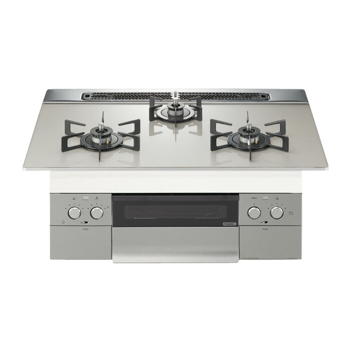 ノーリツ 都市ガス用 75cmビルトインコンロ Nest ネスト N3WU6PWAP2STE-13A ムーンシルバー【送料無料..