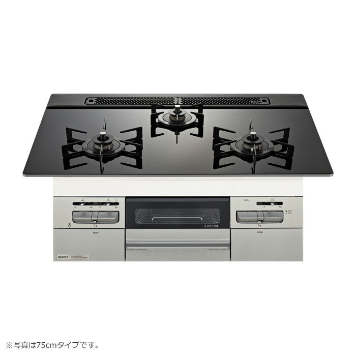 ノーリツ 都市ガス用 60cm天板ビルトインコンロ Mikke ミッケ N3WV6RWAP1SIEC-13A ブラック【送料無料..