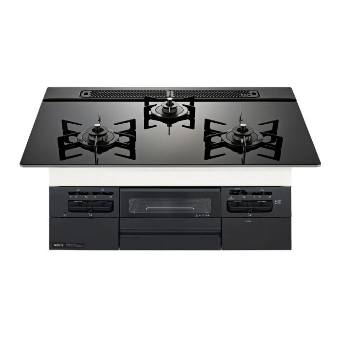 ノーリツ 都市ガス用 75cm天板ビルトインコンロ Fami ファミ N3WV7RWTP1-13A ブラック【送料無料】【KK..