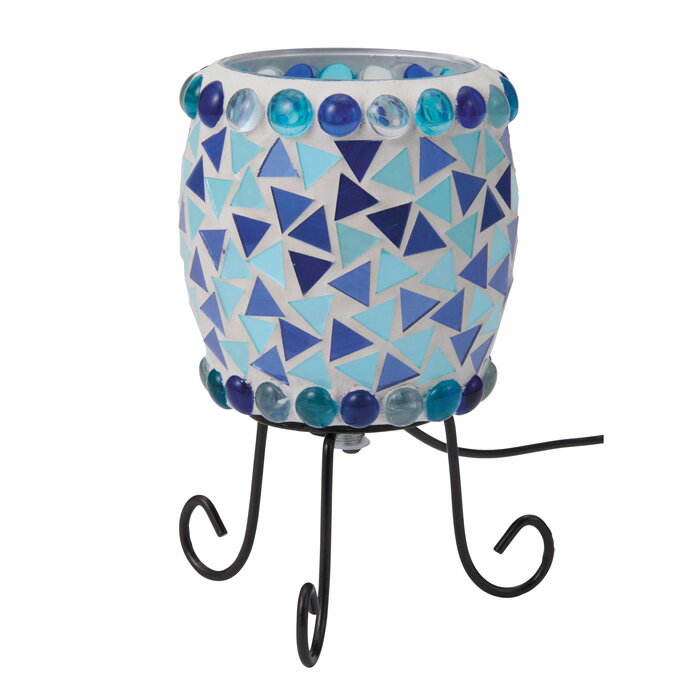 イシグロ ミニモザイク LEDランプ 無段階調光 メンシェイ ACアダプター付き I-21368 ブルー【送料無料..