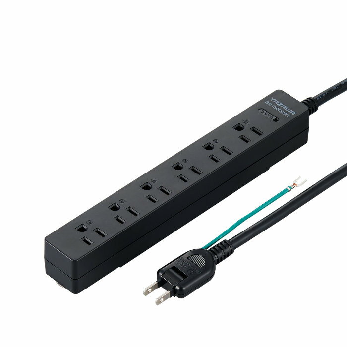 樂天商城 - 【最大2500円OFFクーポン配布中!5月29日10時まで】YAZAWA ヤザワ OAタップ 3Pマグネットフック付 タップ 6個口 2m 黒 H5HJKP602BK ブラック ヤザワコーポレーション【送料無料】【KK9N0D18P】