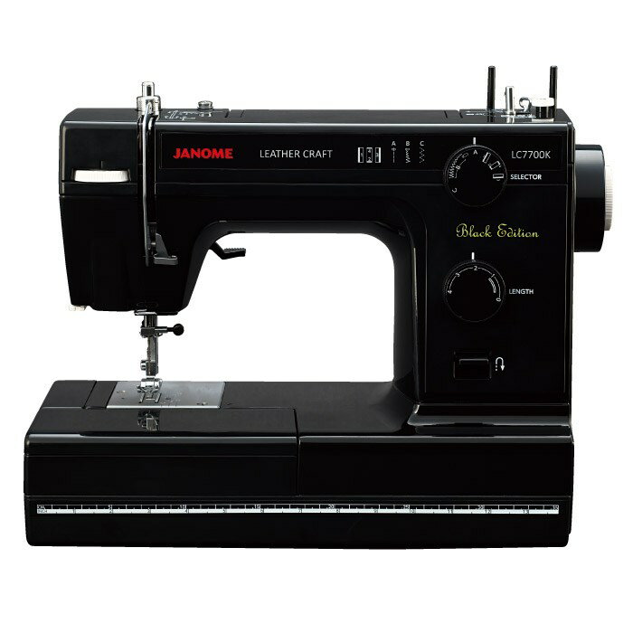 ジャノメ 電動ミシン レザークラフトミシン 厚い生地対応 フットコントローラー式 LC7700K ブラックエディション 家庭用ミシン JANOME 押さえ圧調節 LEDライト レザー針付属【送料無料】【KK9N0D18P】