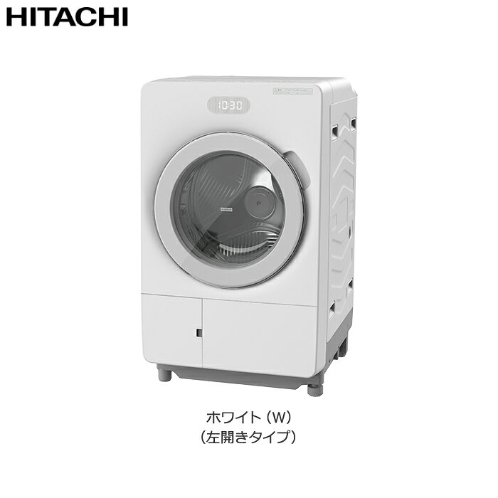 ※代引き支払不可※こちらの商品は配送及び室内への設置まで行うため、お届け地域を本州までとさせていただいております。※郡部や山岳地帯など、一部地域はお届けが出来ない地域がございますのでご注文前にご確認をお願いします。◎リサイクルに関してはこちらをご覧下さい。 ≫≪商品説明≫洗浄も、乾燥も、お手入れも。こだわり機能がぎゅっと詰まったコンパクトサイズ。■　らくメンテ・乾燥フィルターレス乾燥時のホコリや糸くずは、本体下部の［大容量糸くずフィルター］1か所に集約。乾燥のたびにしていたお手入れは不要になりました。・3つの自動おそうじ機能ホコリ・糸くずを、3つの「自動おそうじ」機能が各部を洗い流しながら、[大容量糸くずフィルター］へ。・大容量糸くずフィルター1か所に約2週間分まとめられるから、お手入れの頻度を軽減します。■　風アイロン・高速風でシワを伸ばして、ふんわりきれいな仕上がりに。・大径ドラムと高速風で、シワを伸ばす。・衣類温度約65°Cの低温ヒート式で衣類にやさしく、除菌もできる。・高速風でシワを伸ばすから、防シワ加工していないシャツもふんわりきれいな仕上がりに。■　設置しやすいサイズ・限られたスペースにも設置しやすいコンパクトなサイズ。■　高濃度洗浄・高濃度の洗剤液をすばやく浸透、隠れ汚れまで落とす。■　AIお洗濯・洗い方や時間を自動で調整。きれいはAIにおまかせ。・洗濯のさまざまな状況をセンシングして、かしこくきれいに洗います。■　選べる便利な洗い方。・低騒音コース・おしゃれ着コース・毛布コース・温風ほぐし脱水≪仕様≫■洗濯・脱水容量：8kg■洗濯〜乾燥・乾燥容量：4.5kg■容量：約61L■本体サイズ（※給・排水ホース含む）（mm）：幅638×奥行き595×高さ1039■乾燥方式：風アイロン（低温ヒート式）■目安時間（約）・洗濯（標準コース）：38分・洗濯〜乾燥（標準コース）：約138分■標準使用水量（約）・洗濯：75L・洗濯〜乾燥：約80L■運転音（洗い／脱水／乾燥）：36／37／49dB■設置可能な防水パンサイズ（内寸奥行）：540mm以上■排水ホースの長さ（左出し／右出し）：76／45cm■質量：約65kg■商品の特長・仕様に関する詳細はメーカーホームページでもご覧頂けます。【配送＆設置無料】日立 ドラム式 洗濯乾燥機 ビッグドラム 洗濯 8kg 乾燥 4.5kg 左開き BD-CG80PL-W ホワイト HITACHI 風アイロン AIお洗濯■送料区分：240サイズ