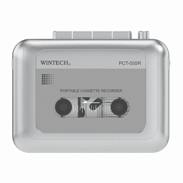 【最大1000円OFFクーポン！6月11日1:59まで】WINTECH ステレオ再生対応ポータブルテープレコーダー PCT-05SR シルバー/グレー カセットテープレコーダー【送料無料】【KK9N0D18P】