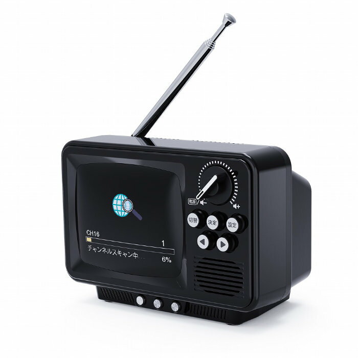 安心家電販売 PCあきんどのWINTECH 2.8インチ 液晶付きワンセグテレビ レトロデザイン TVR-RT1-K ブラック ポータブルワンセグテレビ AM/FMラジオ 小型 書斎 勉強部屋 非常用 防災用 インテリア アウトドア 乾電池対応 おしゃれ【送料無料】【KK9N0D18P】｜アングル3