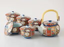 四季夢彩 金彩古伊万里 湯呑み 5客 急須セット 茶托付き ふた付き 化粧箱入 来客用 日本製 ギフト プレゼント 敬老の日 還暦祝い 西海陶器 Saikaitoki