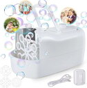 シャボン玉 電動 バブルマシーン シャボン玉機 自動 しゃぼんだま バブルマシン USBまたは外部バッテリー電源 アウトドア ピクニック パーティ 結婚式など適...