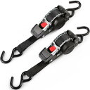 JiiinMiiin 自動巻き取り式 ラチェットベルト 荷締めベルト 長さ3M 幅2.5CM 2本セット GS認証 多用途 引越し 運搬用