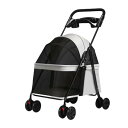 Bitcuem ペットカート 犬 バギー 4輪 犬用カート 小型犬 中型犬 猫 多頭 軽量 本体3.7kg 組み立て簡単 折りたたみ式 前輪360°回転 後輪ブレーキ付 耐荷重20KG (グレー)