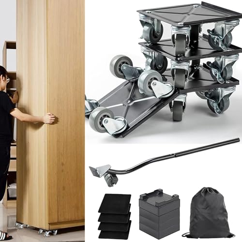 DEWEL 家具移動 移動キャリー 台車 360度回転 キャスター らくらく キャリー 金属製 耐荷重1300KG 移動 模様替え 脚付き家具対応