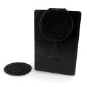 Wicked マグネット式ブレザーポケットバッジクリップ 刺繍エンブレムパッチ用 フルグレインレザー 名刺IDホルダー付き 2インチのラッチ付き基板 多用途ピール&スティック粘着「フック」