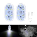 Futwod ルームランプ 車 LED 車内ライト タッチライト 白 ホワイト フットライト USB-C 充電式 足元ライト ルームライト コンパクト 汎用 アンビエントライト フットランプ 天井 トランク 室内灯