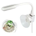 水槽 ライト 小型 USBライト ミニ LEDポータブルライト 水槽照明吸盤式水槽ライト USB給電 360度調整 曲げ可能 持ち運び便利 省エネ 簡単設置 ホワイト