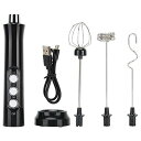 電気ミルク泡立て器 電気泡立て器 USB充電式 手持ちタイプ 持ち運び簡単 攪拌シャフト 自動攪拌 パワー2.5W 3速ギア調整 ハンディー泡立て器 コーヒー・牛乳・卵・飲料に使用