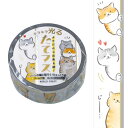 ワールドクラフト マスキングテープ キラキラ光るたてマス キラキラ光るたてマスひょっこり猫 TMKR15-011