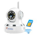 【 WiFi不要 SIMカード付属 】 Ctronics 防犯カメラ 4G LTE 300MBデータ体験 室内見守りカメラAI検知 自動追跡 24時間常時録画 ...
