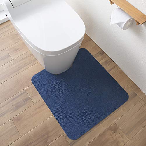 Sanko 【日本製 消臭 洗える】 サンコー ずれない トイレマット 床汚れ防止 おくだけ吸着 ネイビーブルー 55×60cm PF-103 Sanko 【日本製 消臭 洗える】 サンコー ずれない トイレマット 床汚れ防止 おくだけ吸着 ネイビーブルー 55×60cm PF-103