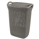 CURVER(カーバー) ふた付きバスケット ブラウン 57L Knit ニット収納 バスケット ランドリー ランドリーバスケット カゴ 洗濯カゴ おしゃれ 丈夫 北欧 リネンのような質感 環境にやさしい