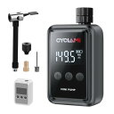 CYCLAMI 電動空気入れ 自転車用 150PSI 高圧充填 仏式・米式バルブ対応 軽量コンパクト 充電式 自動停止機能 カバー付き ロードバイク/クロスバイク対応