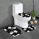 バスマット 3点 セット タンクカバー 猫 白 ブラック キュート ペット お風呂マット 足ふきマット トイレカバー トイレセット マイクロファイバー 浴室 大判 おしゃれ 瞬間吸水 滑り止め 快