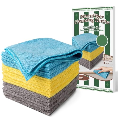 CLEANHOME マイクロファイバークロス 雑巾 洗車タオル 真空圧縮包装 ぞうきん 吸水 速乾 32cm*32cm 掃除タオル キッチン ベランダ 床 窓掃除 3色 10枚セット(ブルー+イエロー+グレー) CLEANHOME マイクロファイバークロス 雑巾 洗車タオル 真空圧縮包装 ぞうきん 吸水 速乾 32cm*32cm 掃除タオル キッチン ベランダ 床 窓掃除 3色 10枚セット(ブルー+イエロー+グレー)